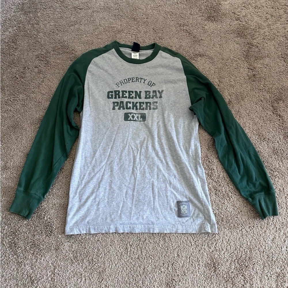 VTG Reebok GridIron Green Bay Packers Long Sleeve Medium